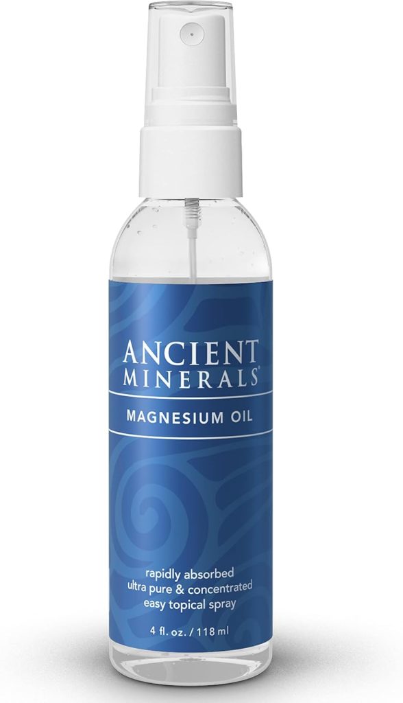 Magnesium Oil Spray Bottle of Pure Genuine Zechstein Magnesium Chloride - Topical Magnesium for Skin Application (4fl oz)