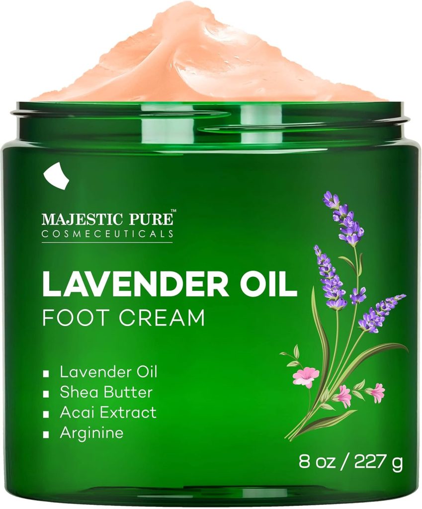 Lavender Oil Foot Cream, Warming Cream - Calluses, Dry Cracked Feet, Hands, Heels, Elbow, Nails, and Knees - Softens & Moisturizes Skin - 8 oz
