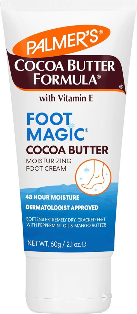 Cocoa Butter Formula Foot Magic Moisturizing Foot Cream for Dry, Cracked Heels, Feet Moisturizer with Peppermint Oil & Vitamin E, 2.1 Ounces